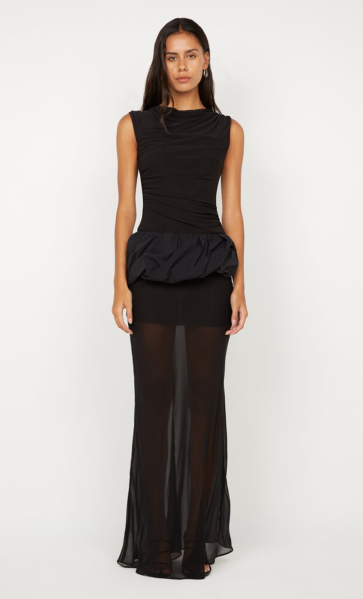 IDA BUBBLE MAXI DRESS - BLACK