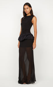 IDA BUBBLE MAXI DRESS - BLACK