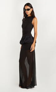 IDA BUBBLE MAXI DRESS - BLACK