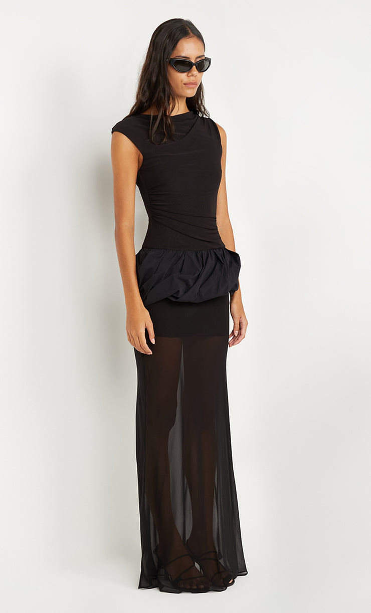 IDA BUBBLE MAXI DRESS - BLACK