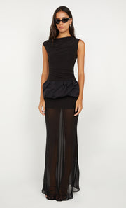 IDA BUBBLE MAXI DRESS - BLACK