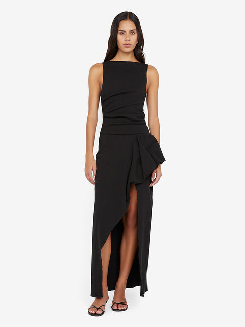 ROWENA ASYM DRESS - BLACK
