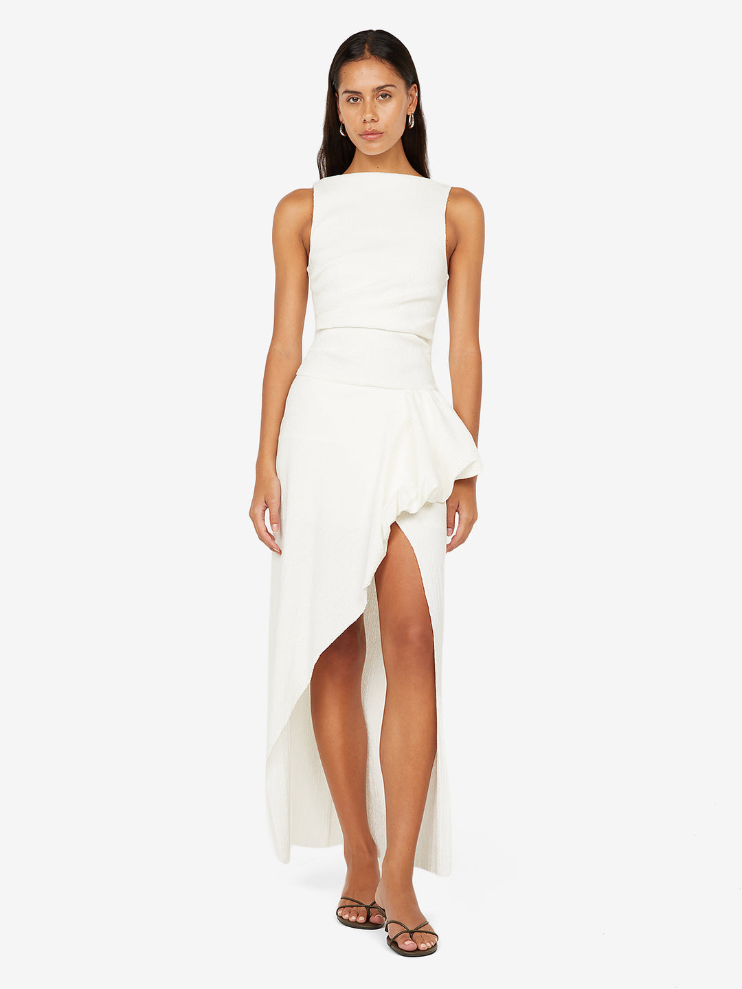 ROWENA ASYM DRESS - WHITE