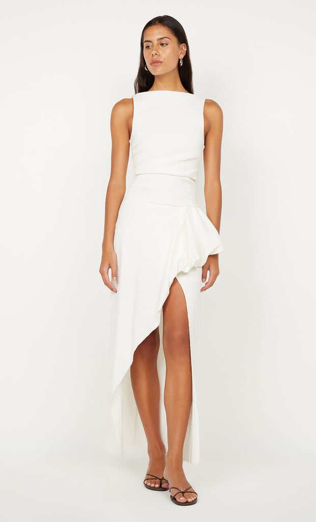 ROWENA ASYM DRESS - WHITE
