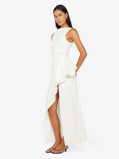 ROWENA ASYM DRESS - WHITE