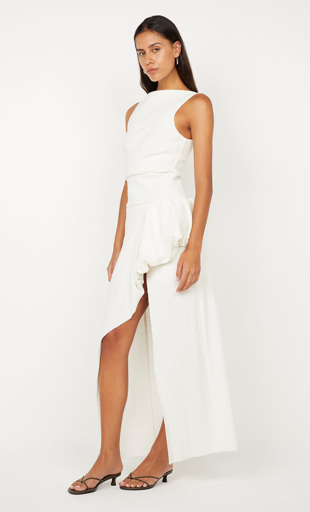 ROWENA ASYM DRESS - WHITE