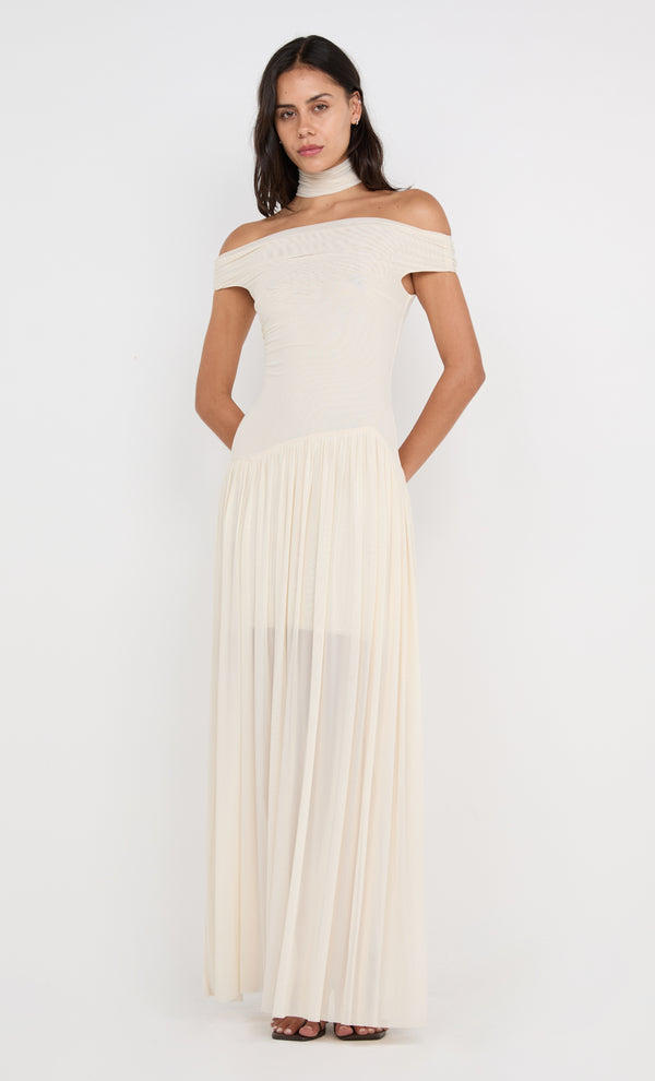 DEIJA OFFSHOULDER MAXI DRESS - BUTTERCREAM