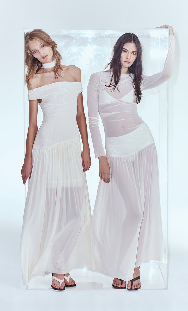 DEIJA OFFSHOULDER MAXI DRESS - BUTTERCREAM