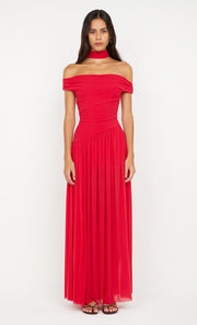 DEIJA OFFSHOULDER MAXI DRESS - STRAWBERRY