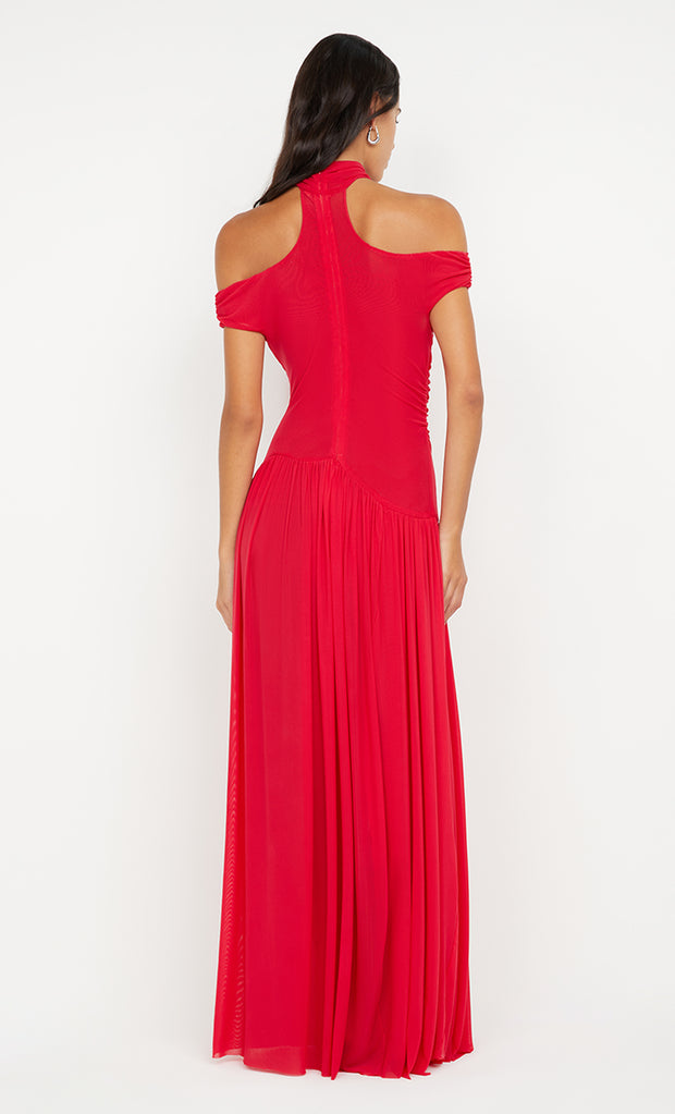 DEIJA OFFSHOULDER MAXI DRESS - STRAWBERRY