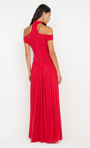 DEIJA OFFSHOULDER MAXI DRESS - STRAWBERRY