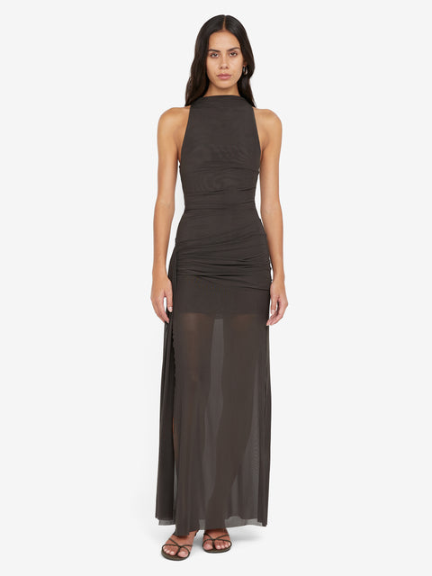 BLAINE DRAPE MAXI DRESS - CEDAR