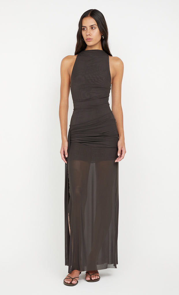 BLAINE DRAPE MAXI DRESS - CEDAR