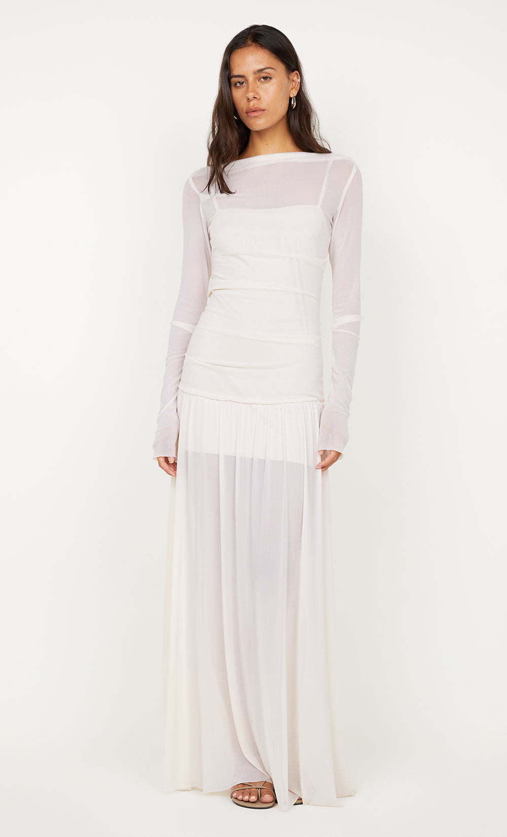 BLAINE LONG SLEEVE MAXI DRESS - BUTTER CREAM