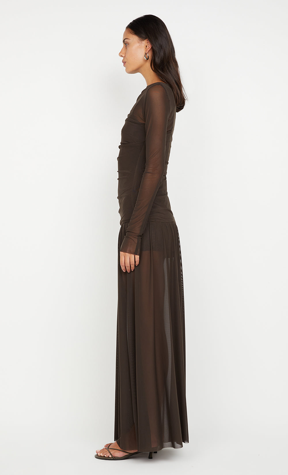 BLAINE LONG SLEEVE MAXI DRESS - CEDAR