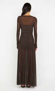 BLAINE LONG SLEEVE MAXI DRESS - CEDAR