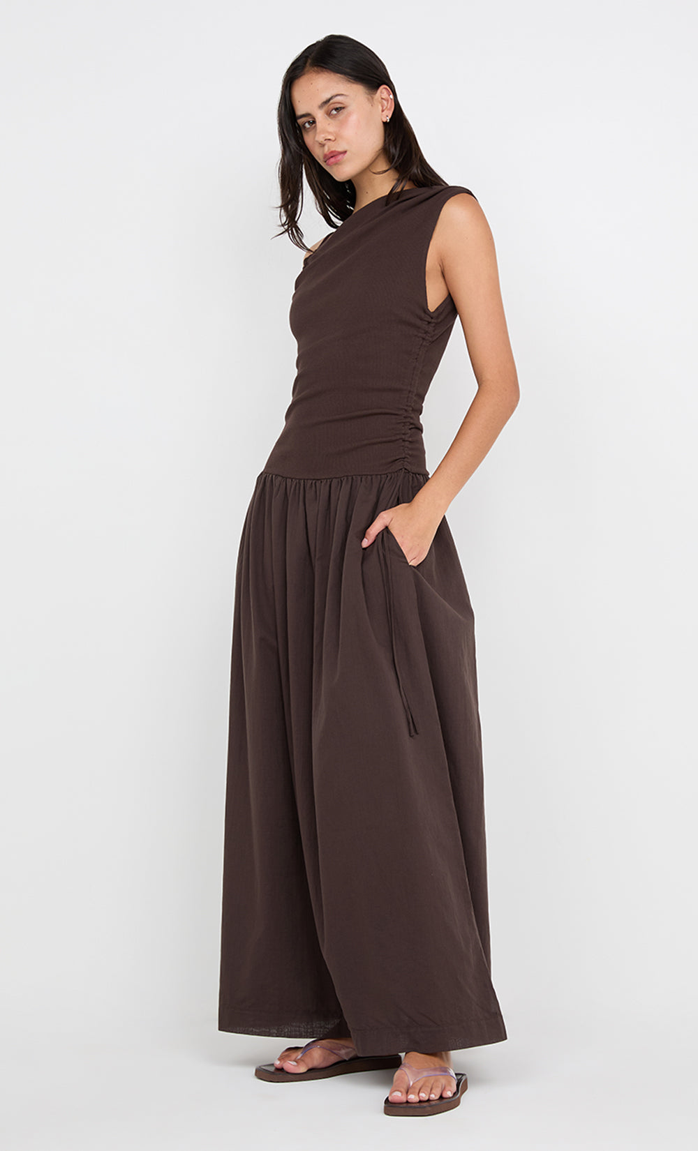 AUBREE MAXI DRESS - DARK CHOCOLATE