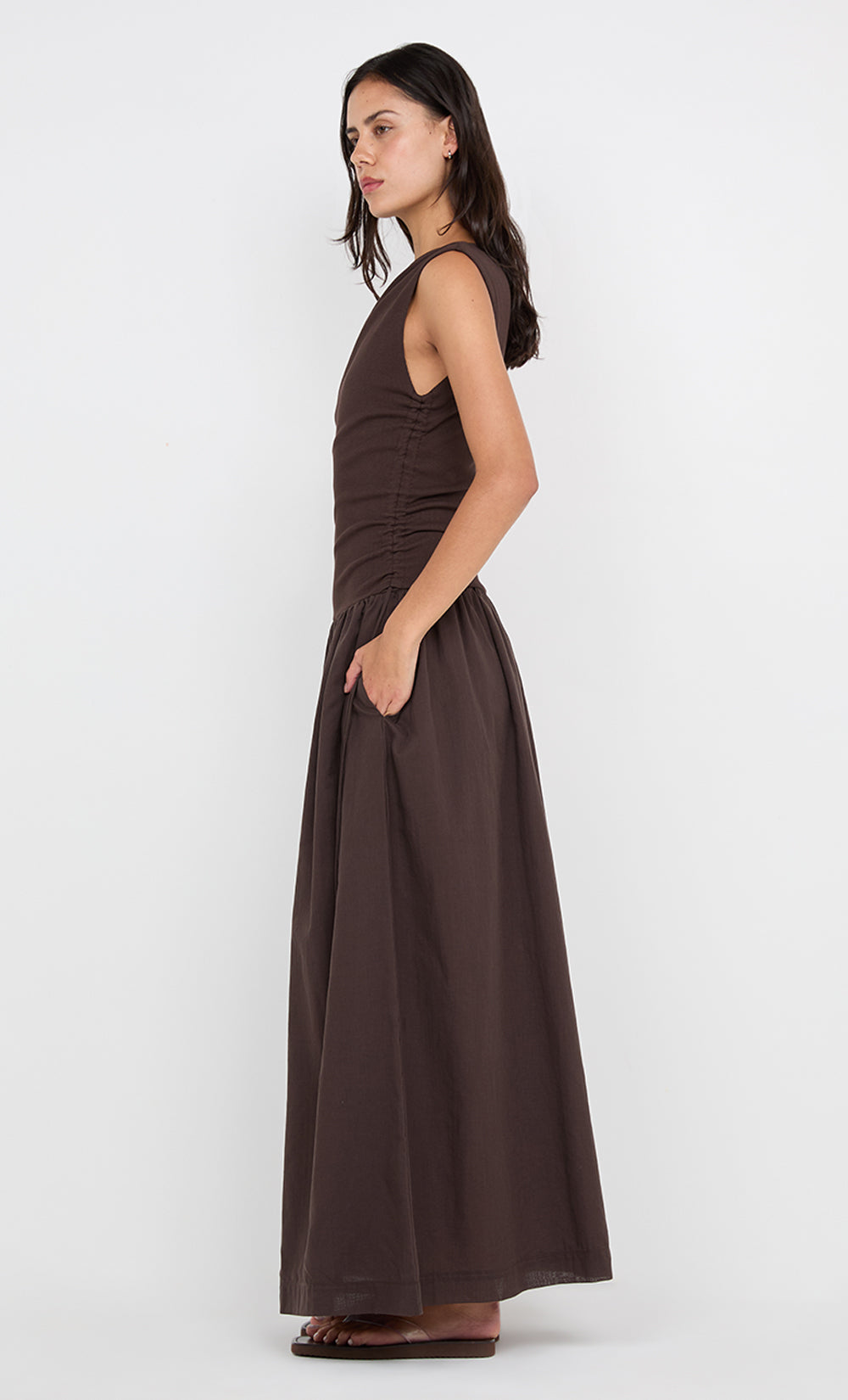 AUBREE MAXI DRESS - DARK CHOCOLATE