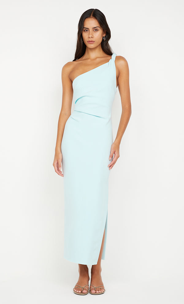 ARIVEN ASYM MIDI DRESS - ARCTIC BLUE