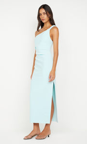 ARIVEN ASYM MIDI DRESS - ARCTIC BLUE
