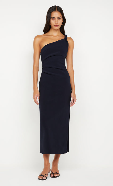 ARIVEN ASYM MIDI DRESS - INK