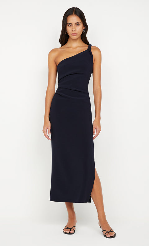 ARIVEN ASYM MIDI DRESS - INK