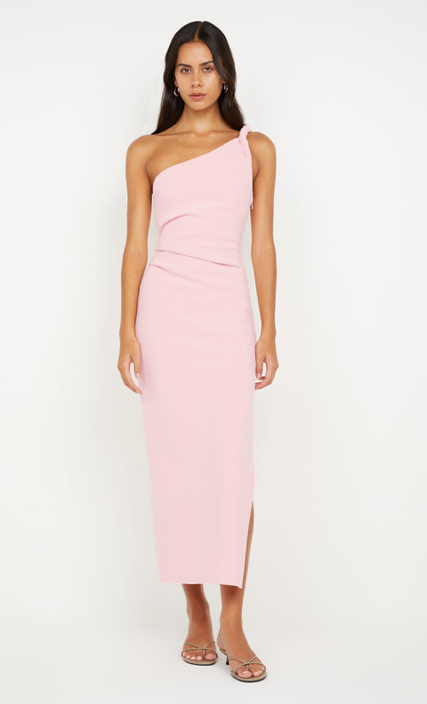 ARIVEN ASYM MIDI DRESS - POWDER PINK