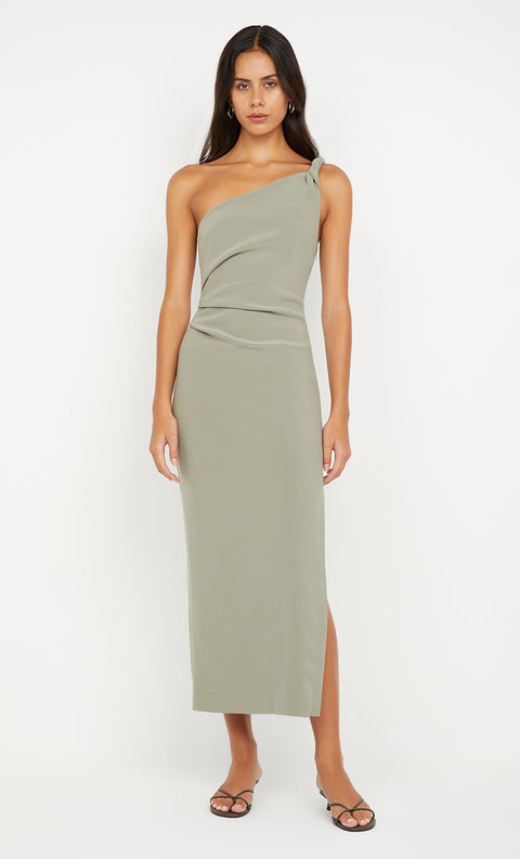 ARIVEN ASYM MIDI DRESS - SAGE