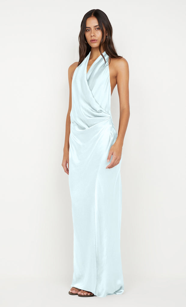 ELISIA WRAP MAXI DRESS - ARCTIC BLUE