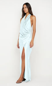 ELISIA WRAP MAXI DRESS - ARCTIC BLUE