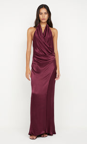 ELISIA WRAP MAXI DRESS - PLUM
