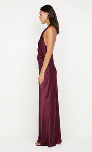 ELISIA WRAP MAXI DRESS - PLUM