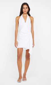 AUBREE WRAP MINI DRESS - WHITE