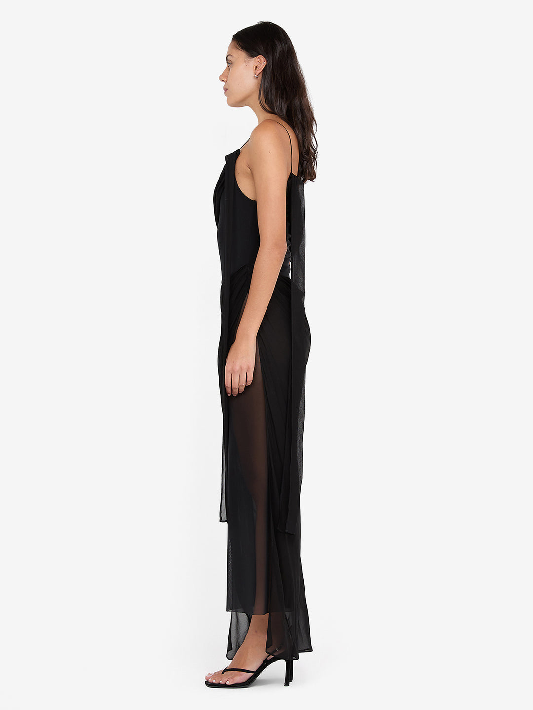 DANKA ASYM MAXI DRESS - BLACK
