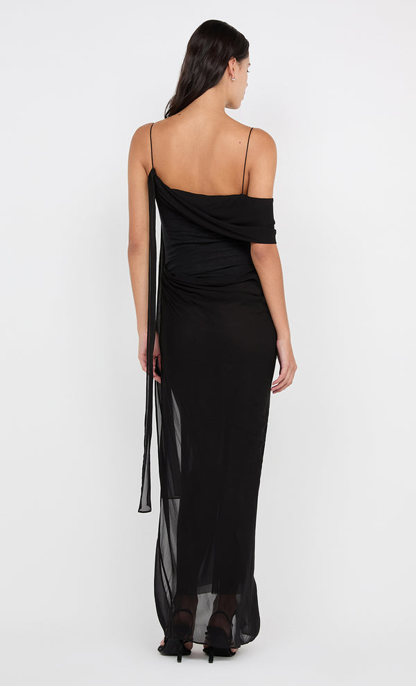 DANKA ASYM MAXI DRESS - BLACK