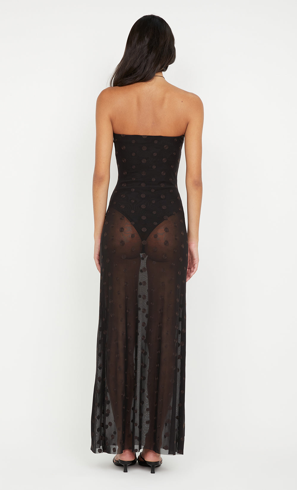 KARLA STRAPLESS MAXI DRESS - BLACK/CHOC SPOT