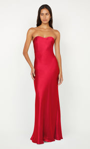 CINDER STRAPLESS MAXI DRESS - STRAWBERRY