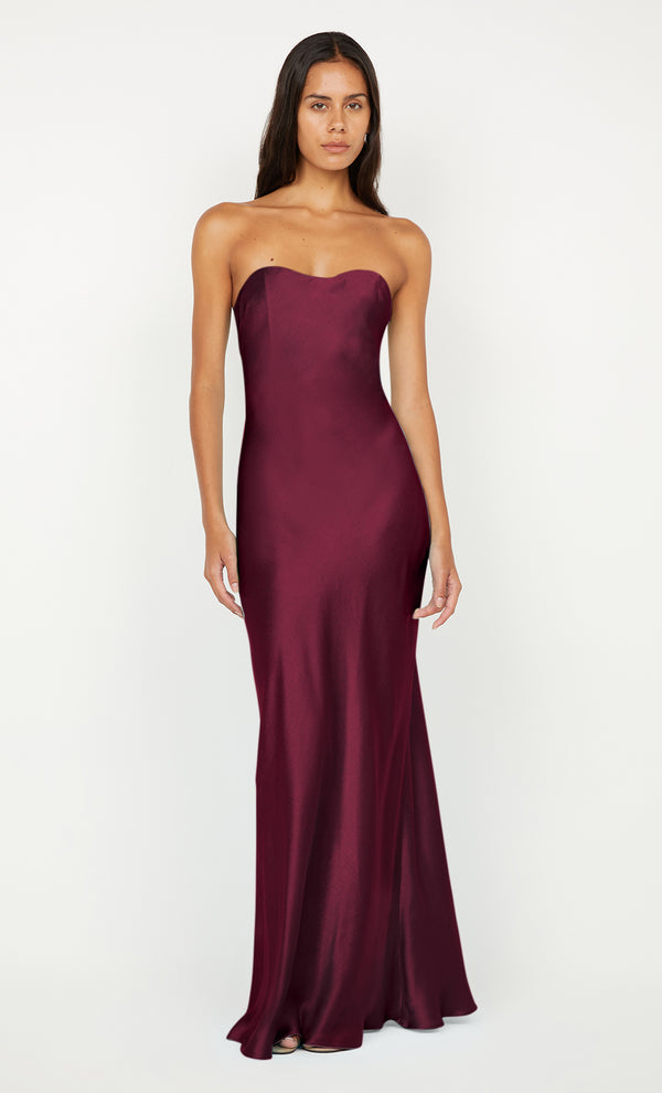 CINDER STRAPLESS MAXI DRESS - PLUM