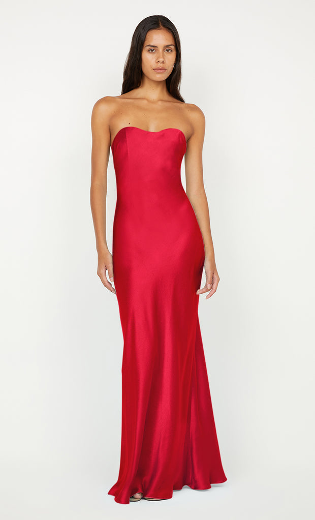 CINDER STRAPLESS MAXI DRESS - STRAWBERRY