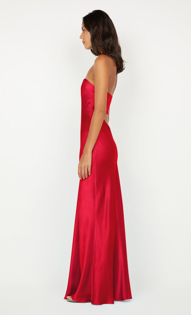 CINDER STRAPLESS MAXI DRESS - STRAWBERRY
