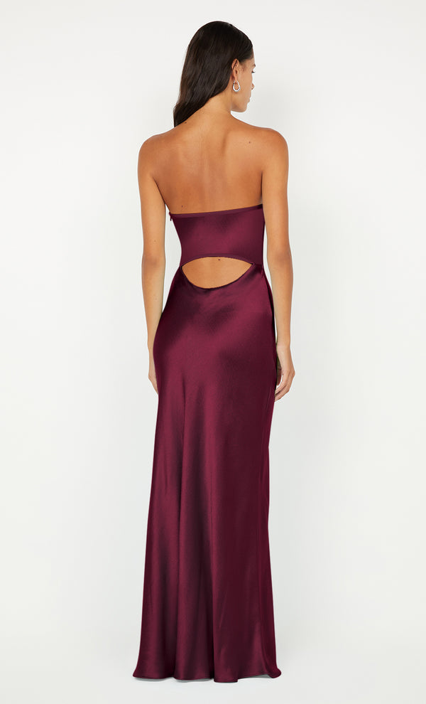 CINDER STRAPLESS MAXI DRESS - PLUM