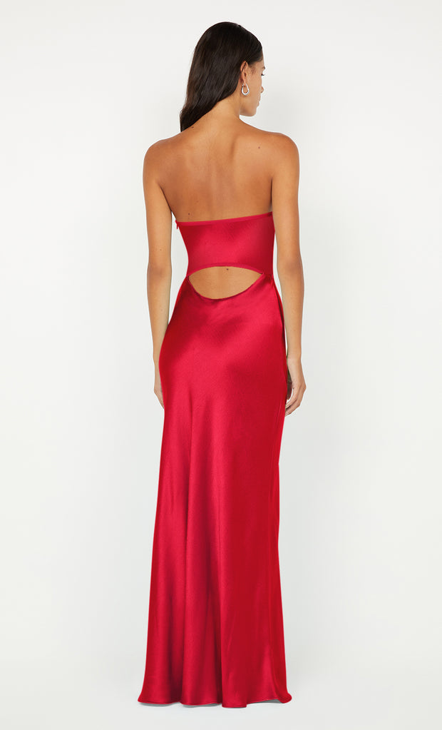 CINDER STRAPLESS MAXI DRESS - STRAWBERRY