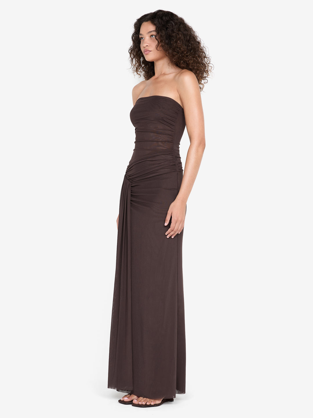 IDA STRAPLESS DRESS - MILK CHOCOLATE