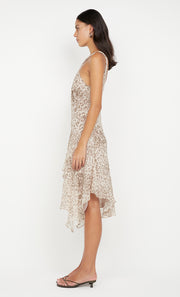 FELINE MIDI DRESS - FADED LEOPARD
