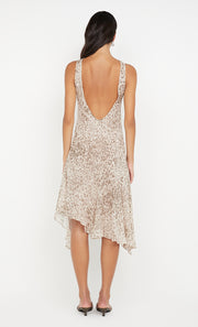 FELINE MIDI DRESS - FADED LEOPARD