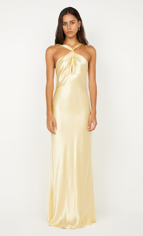 ELISIA TWIST MAXI DRESS - BUTTER