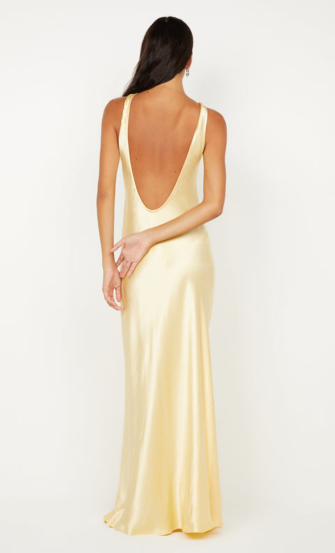 ELISIA TWIST MAXI DRESS - BUTTER