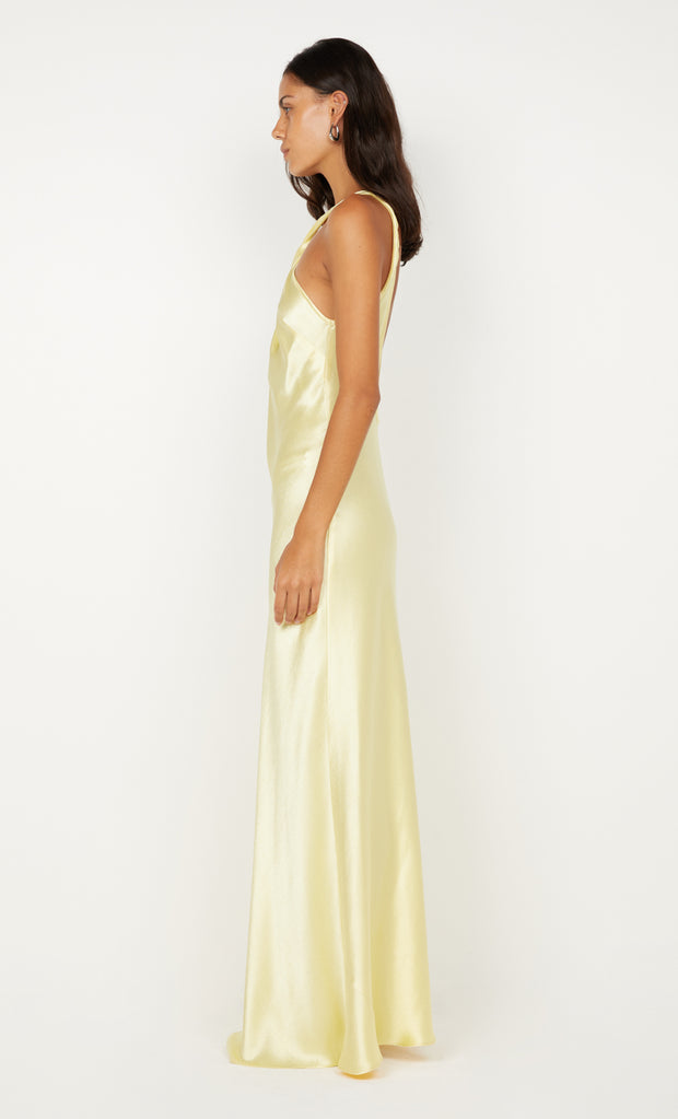 ELISIA TWIST MAXI DRESS - ICE YELLOW