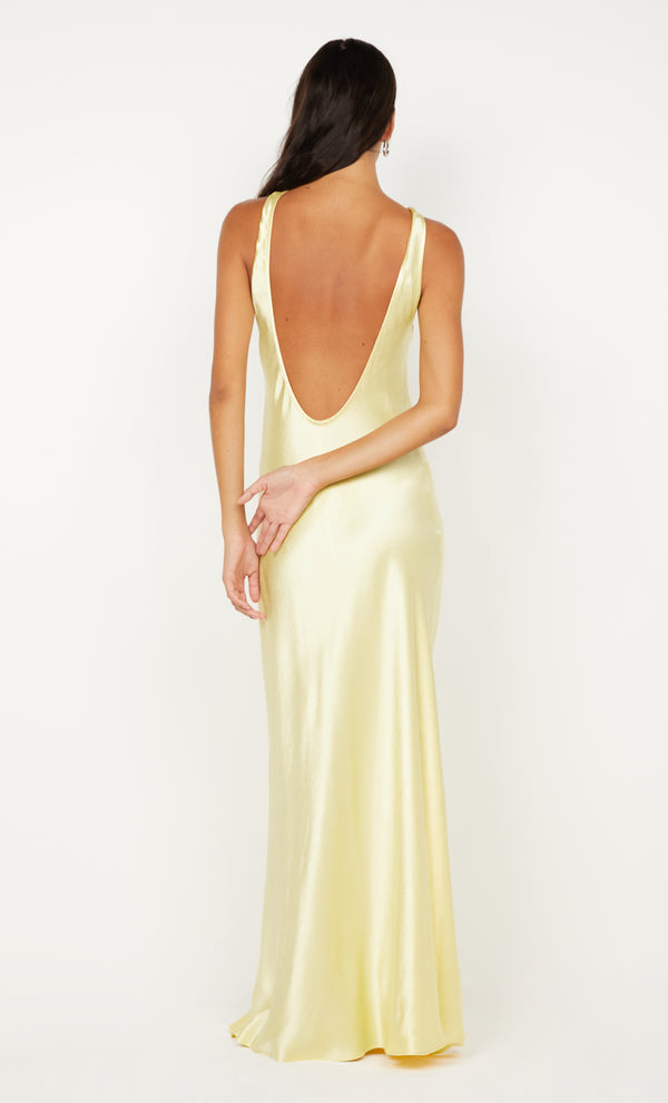 ELISIA TWIST MAXI DRESS - ICE YELLOW