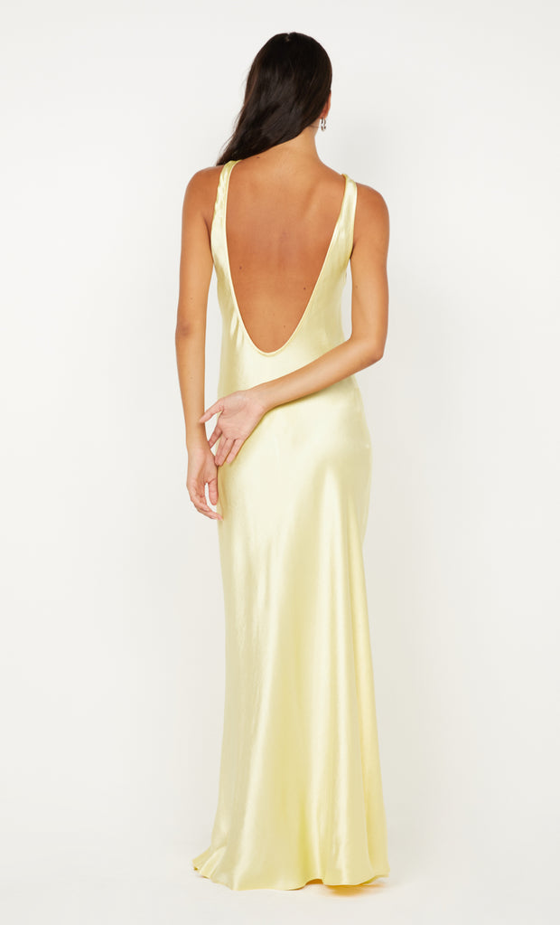 ELISIA TWIST MAXI DRESS - ICE YELLOW